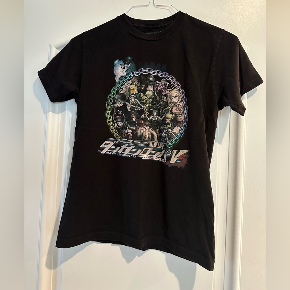 Hot Topic Danganronpa V3 Black Graphic T-Shirt with Anime Design size small